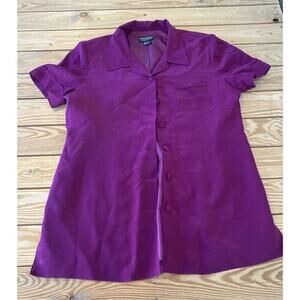 Patrick Collection Button Up Silk Shirt Size 14 Women’s Fuchsia